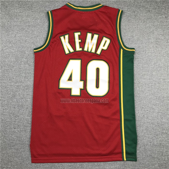 Camiseta Seattle SuperSonics Shawn Kemp NO 40 Historic Retro Rojo